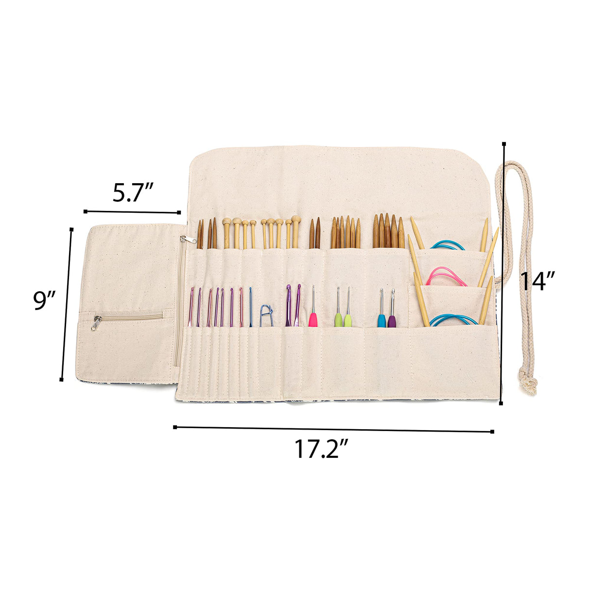Teamoy Knitting Needles Holder Case(up to 11 Inches), Rolling Organizer for Straight and Circular Knitting Needles, Crochet Hooks and Accessories, Sheep - NO Accessories Included Teamoy