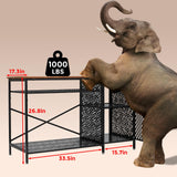 Annualring 55-75 Gallon Fish Tank Stand with Movable Power Cord& LED Light，Metal Aquarium Stand with Storage Cabinet，Large Fish Tank,Turtle and Reptile Terrarium,1000LBS Capacity, Black Annualring