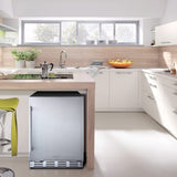 Kalamera Beverage Refrigerator, 24 inch Under Counter Beverage Cooler for 154 Cans w/ 32-41℉ Temperature Range, Beer Fridge with Stainless Steel Door Kalamera