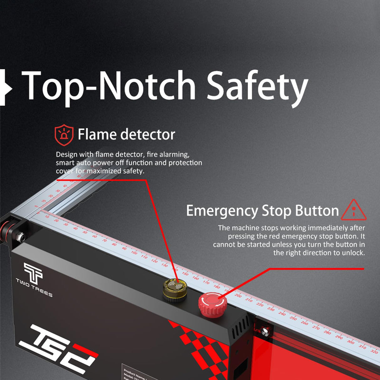 Twotrees TS2-10W Engraving Machine, 0.08mm Laser Cutting Machine Laser Cutter, 10000mm/min Laser Engraver Machine, Easy to Assembly Laser Engraving Machine for Wood, Paper, Leather (TS2-10W) YESBAY