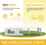 Veryke 10' x 30' Party / Wedding Tent with 8 Removable Sidewalls, White Patio Canopy Tent, Outdoor Patio Gazebo with Spiral Tubes, Waterproof (10' x 30' / 8 Sidewalls) VERYKE