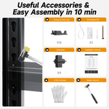 cynnda 5-Tier 60”W x 24”D x 72”H Garage Shelving 5-Tier Storage Shelves 3000LBS Heavy Duty Metal Shelf Adjustable Rack Units Suitable for Garage Basement Kitchen Warehouse Utility Shelves (Black) cynnda