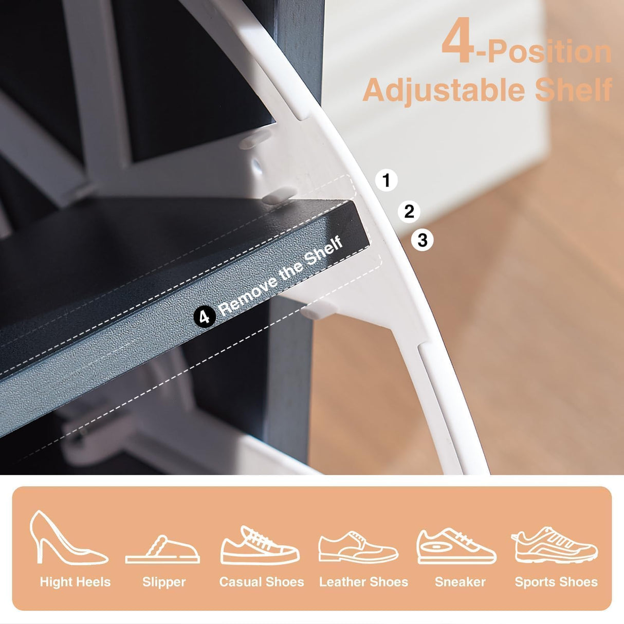 Barnyatoh Shoe Storage Cabinet,Farmhouse Shoe Organizer with 2 Flip Drawers & Barn Door Design,Freestanding Hidden Slim Narrow Shoe Rack Cabinet with Open Storage for Entryway, Foyer,Hallway,Blue Barnyatoh