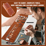 Leather Working Tools,Professional Leather Working Kit for Carving, Punching, Stamping, Cutting with Custom Storage Bag, Essential for DIY Crafts & Repairs. (168pcs) Tisofwes