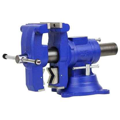 Yost Vises 750-DI Multi-Jaw Rotating Vise System | 2 in 1 Multipurpose Bench and Pipe Vise | Secure Grip with Swivel Base | Made with a Combination of Ductile Iron & Hardened Steel | Large, B - WoodArtSupply