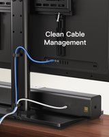 PERLESMITH Universal TV Stand - Table Top TV Stand for 32-60 inch LCD LED TVs - Height Adjustable TV Base Stand with Tempered Glass Base & Wire Management, VESA 400x400mm PSTVS04 PERLESMITH