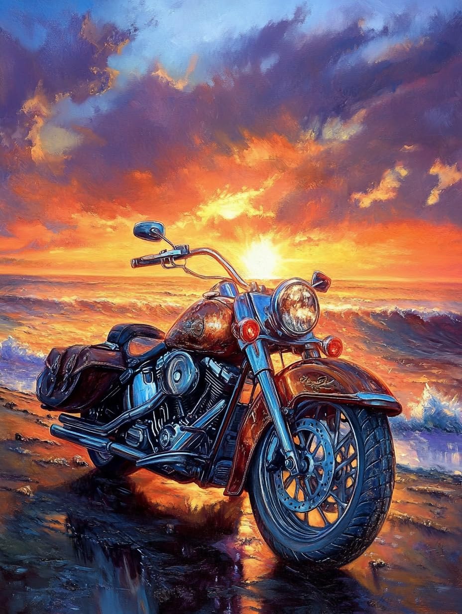 5D Motorcycle Diamond Art 12x16 Inch Full Drill Diamond Painting Kits for Adults & Beginners - DIY Art Crafts for Relaxation and Home Wall Decor 706A Generic