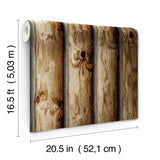 RoomMates RMK11308WP Brown Cabin Logs Peel and Stick Wallpaper RoomMates