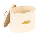 Creative Co-Op DF2516 Oval Metal Lid Bread Box, Off-White Creative Co-Op