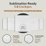 The Blank Station - 10 inch Sublimation Wind Spinner Blanks w/Customizable Felt Envelopes - Aluminum Metal Wind Spinner Outdoor Art - 3D Kinetic Sculpture Wind Spinners for Sublimation - 5 Pack The Blank Station