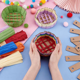 FREEBLOSS 12 Set Basket Making Kit Creative Raffia Basket with Instruction Easter Basket Making Kit Basket Weaving Supplies for Adults Creative Woven Bowl Kits for Easter Activities 8 * 8'' Template FREEBLOSS