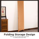 Wood Mesh Woven Design 4 Panel Folding Wooden Screen Room Divider FDW