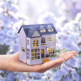 CUTEROOM Dollhouse Miniature with Furniture, DIY Wooden Dollhouse Kit Plus LED Lights, Creative Room for Valentine's Day Gift Idea (D032) CUTEROOM