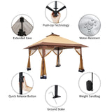 Suntime Pop Up Gazebo Polyester Canopy Tent OUTDOOR LIVING SUNTIME