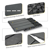 Dyna-Living 60 sq. ft Plastic Interlocking Deck Tiles, 60 Pack, 12"x12" Indoor Outdoor Waterproof Patio Floor Decking Tiles for Balcony, Backyard, Garden & Poolside, All Weather Use, Dark Grey Dyna-Living