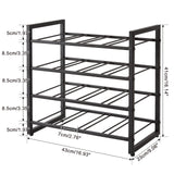 IBUYKE Wine Racks Countertop, 4 Tiers Metal Wine Rack,Wine Rack Freestanding Storage 16 Bottle Capacity, for Home Kitchen, Pantry, Wine Cellar, Bar, Black UTMJ903H IBUYKE