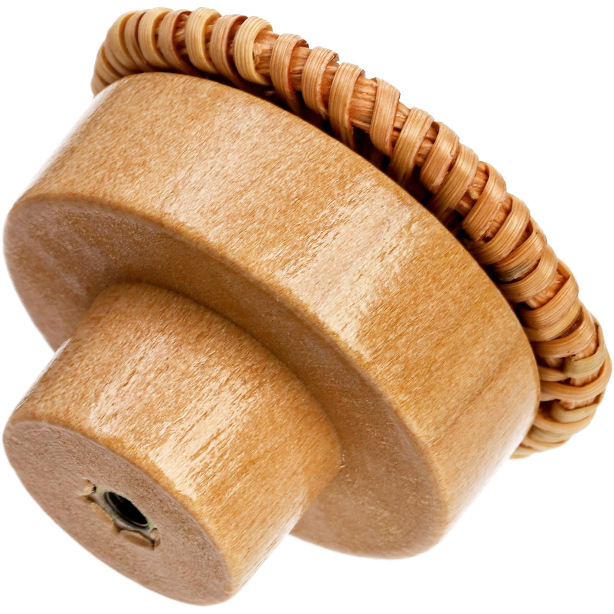 Nicunom 16 Pack Boho Rattan Dresser Knobs, Round Cabinet Knobs Wood Furniture Drawer Knobs with 32 Screws, Handmade Wicker Woven Pulls for Nursery Kitchen Wardrobe Cupboard Nicunom