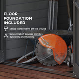 Outsunny 5' x 9' Steel Outdoor Storage Shed, Lean to Shed, Metal Tool House with Foundation Kit, Lockable Doors, Gloves and 2 Air Vents for Backyard, Patio, Lawn, Gray Outsunny