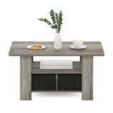 Furinno Andrey Coffee Table with Bin Drawer, French Oak Grey/Black Furinno