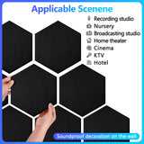 18 Pack Acoustic Panels-12"X10"X 0.4" Self-Adhesive Soundproof Wall Panels High-Density Sound Absorbing Panel Acoustic Treatment Panel Used in Home & Offices （Black Hexagon） Dmsky