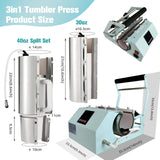 BetterSub 3in1 40 OZ Tumbler Mug Heat Press Machine 30 OZ 20 OZ 16 OZ Sublimation Straight Skinny Tumbler Mug,11 OZ 15 OZ 16 OZ Sublimation Mug Heat Transfer Teal BetterSub