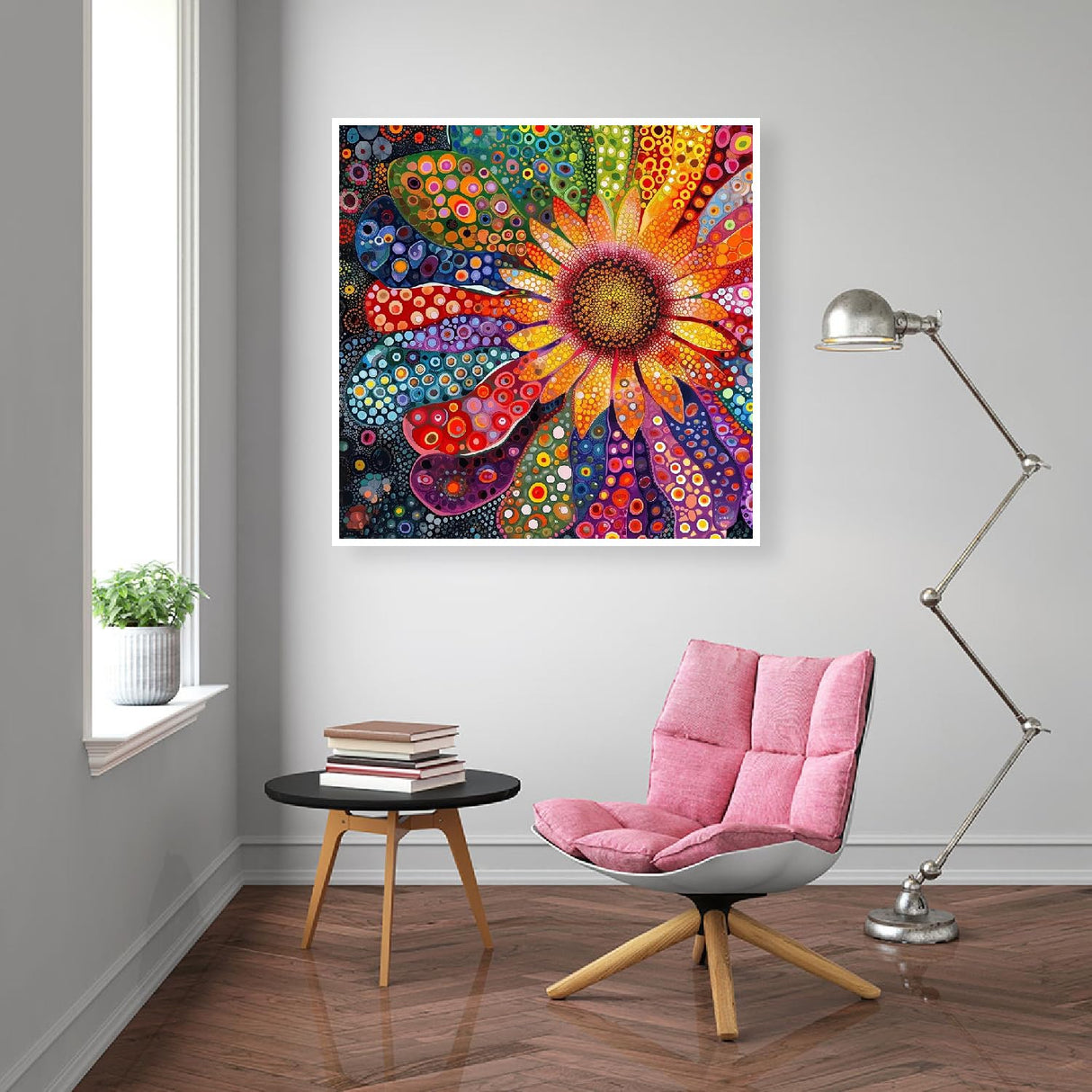 DIY Diamond Painting Kits for Adults-Flowers Diamond Art Kits for Adults Beginners, 5D Diamond Painting Flowers, Full Round Drill Diamond Art Gem Art and Crafts 14x14inch mjcakrn