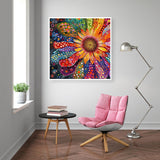 DIY Diamond Painting Kits for Adults-Flowers Diamond Art Kits for Adults Beginners, 5D Diamond Painting Flowers, Full Round Drill Diamond Art Gem Art and Crafts 14x14inch mjcakrn