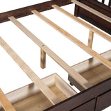 Harper & Bright Designs Full Over Full Bunk Bed with 2 Drawers, Solid Wood Platform Bed with Ladder, Full Length Guardrail and Headboard, No Spring Box Needed, Espresso Harper & Bright Designs