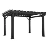 Backyard Discovery Stratford 12' x 10' Traditional Galvanized Steel Pergola Kit with Shade Sail Canopy, Powder-Coated Finish, All-Season Durability, High-Wind Rating for Outdoor Patio, Deck, Garden Backyard Discovery