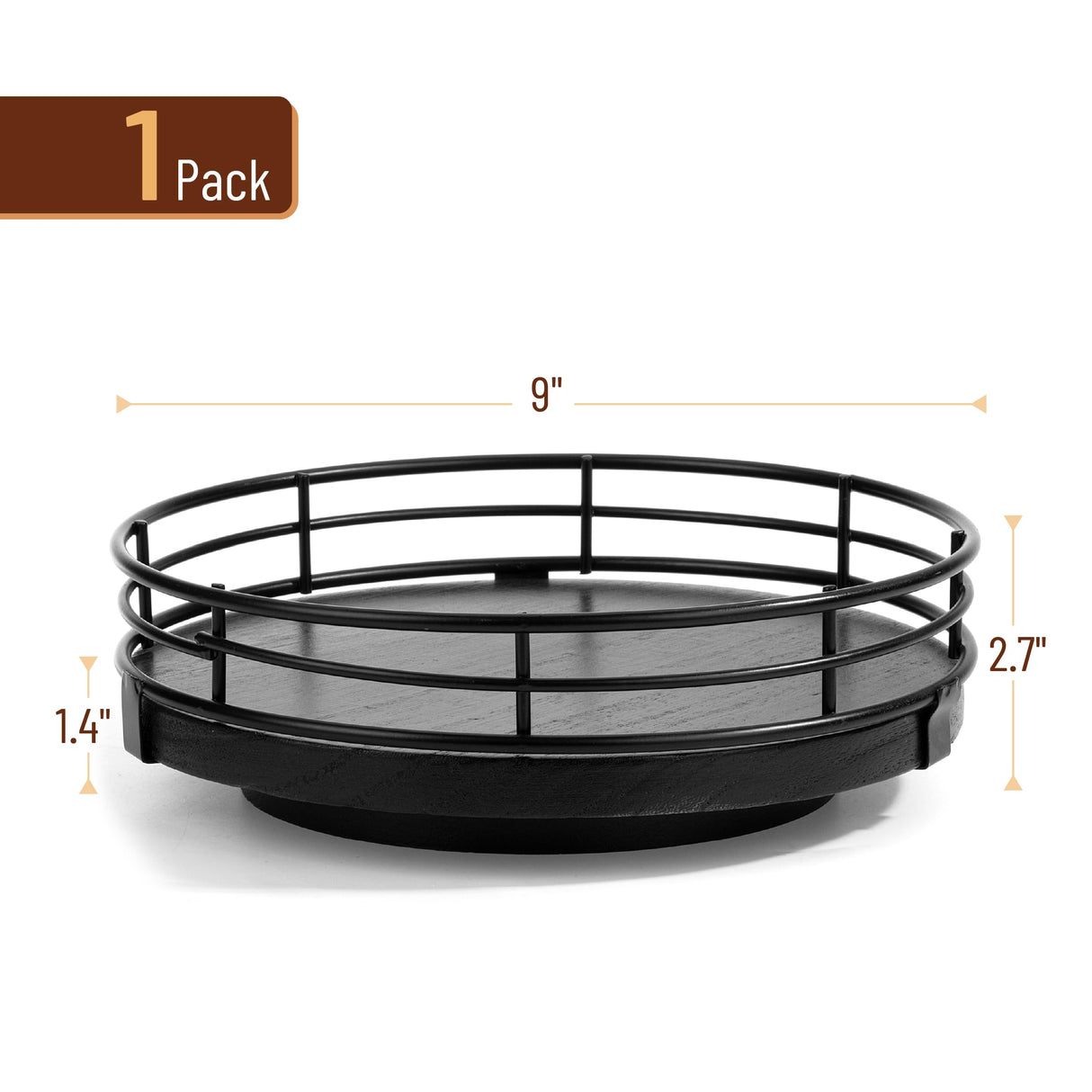 BAMBOO LAND- Lazy Susan Turntable Organizer, 9", Black, Lazy Susan for Table Top, Wooden Lazy Susan, Wood Lazy Susan, Lazy Susan for Dining Table, Black Lazy Susan, Table Lazy Susan Wood BAMBOO LAND