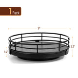 BAMBOO LAND- Lazy Susan Turntable Organizer, 9", Black, Lazy Susan for Table Top, Wooden Lazy Susan, Wood Lazy Susan, Lazy Susan for Dining Table, Black Lazy Susan, Table Lazy Susan Wood BAMBOO LAND