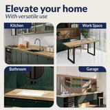 72 x 25 x 1.5 Acacia Butcher Block Countertop, Unfinished Solid Wood Butcher Block Table Top for DIY Island/Kitchen/Workbench Howizz