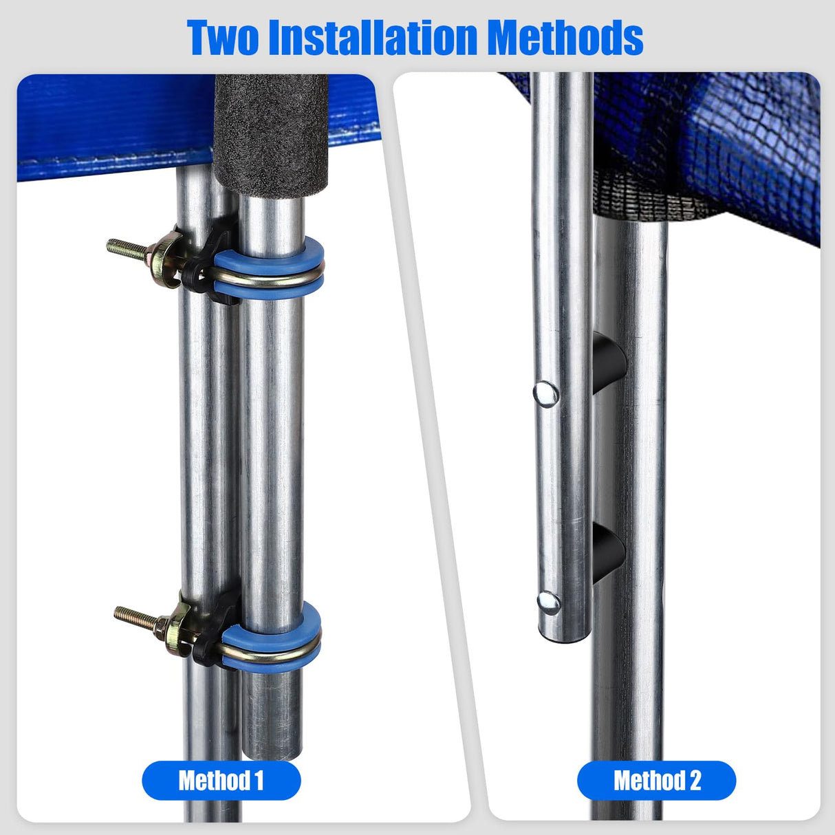 TOBWOLF 1PCS Universal Trampoline Replacement Enclosure Pole, Foam Trampoline Pole Fit 10-16Ft Straight Pole Trampoline, Trampoline Stand Diameter Fits Within 1.65"/4.2CM for Trampoline Accessories TOBWOLF