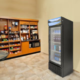 VEVOR Commercial Merchandiser Refrigerator, 6.8 Cu.Ft / 195L Beverage Refrigerator Cooler Merchandiser, Glass Door Display Refrigerator Upright Fridge with 3 Adjustable Shelves, Customizable Lightbox VEVOR