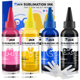 Printers Jack 400ML Sublimation Ink for Supertank 15000 C88 C88+ WF7720 ET2720 ET4760 ET2760 ET2750 WF7820 Inkjet Printers Heat Press Transfer on Mugs, Plates, Polyester Shirts, Phone Cases etc Printers Jack