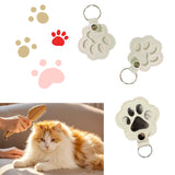 3PCS Cats & Dogs Pet Paw Print Keychain – White Leather Memorial Keychain Holds Pet Fur, Pet Lover Gift (2.36” x 2.17”) (White) Tileafry