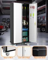 GarveeHome 72 in Steel Rolling Tool Cabinet with Lock | Heavy-Duty Garage Storage w/ 4 Adjustable Shelves & Pegboard | Industrial Organizer for Workshop Home GarveeHome