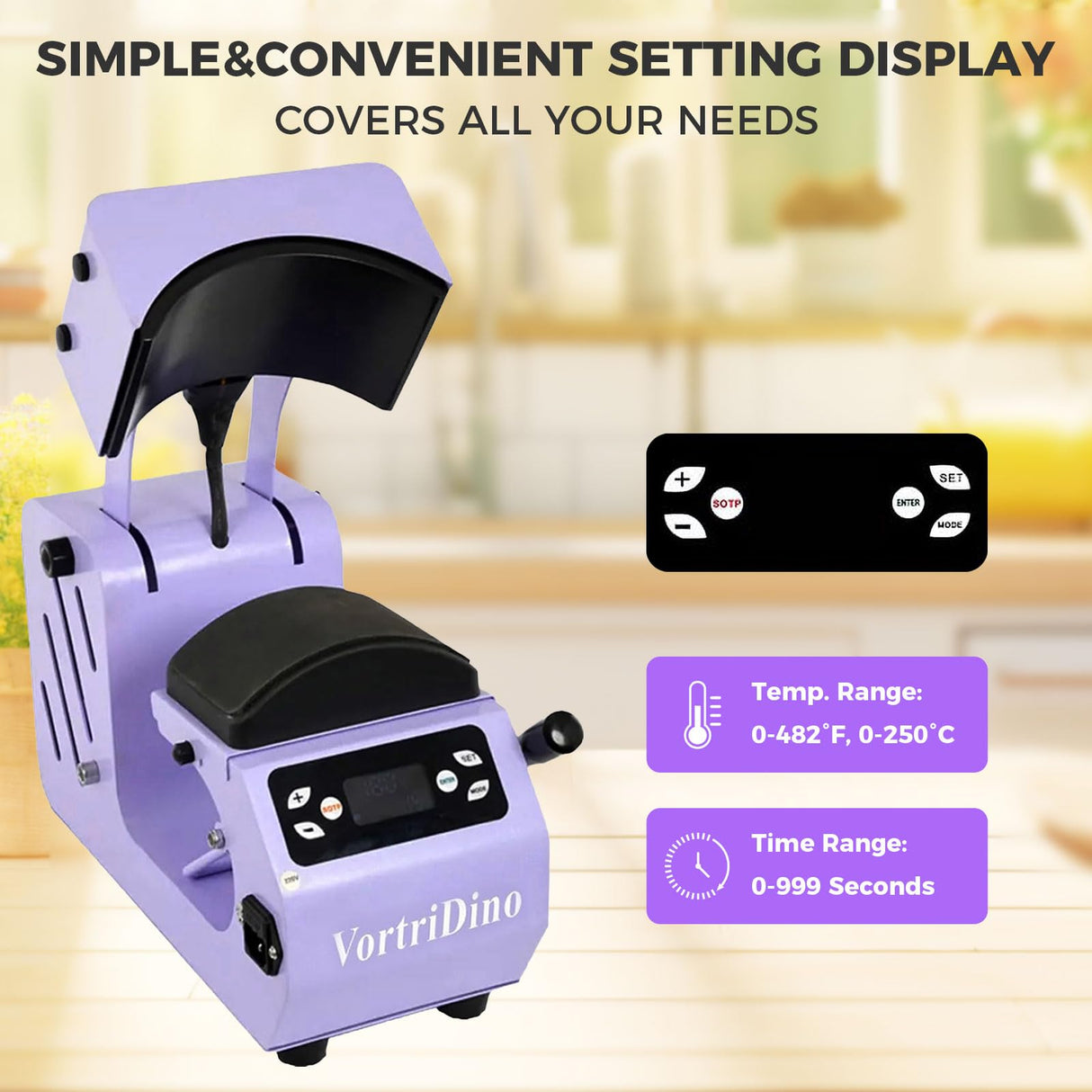 Generic VortriDino 2-in-1 Hat Heat Press Machine Automatic Hat Easy Heat Press Machine for Caps with 2pcs Interchangeable Platens (Kids&Adult) WoodArtSupply