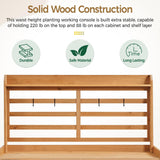 Yaheetech Outdoor Potting Bench, Large Horticulture Work Table Workstation with Storage Cabinet Shelf & Planting Working Console for Patio/Lawn/Garden - Wood Yaheetech