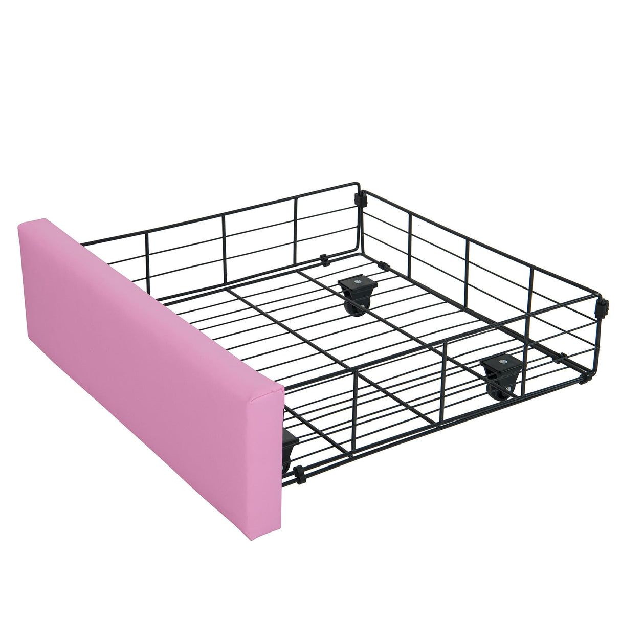 Crown Full Size Princess Bed with Storage Drawers for Girls,Cute Full Size Bed Frame for Kids,Full Upholstered Bed Frame with LED Lights,Girls Bed Full Size,Pink Bellemave