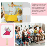 Fansunta 30 Pieces Church Fans Handheld Set, Including Fan Handle Craft Sticks Wavy Wooden Sticks, Blank White Cardstock, Double Sided Tape Church Fans for DIY Crafting Painting Fansunta