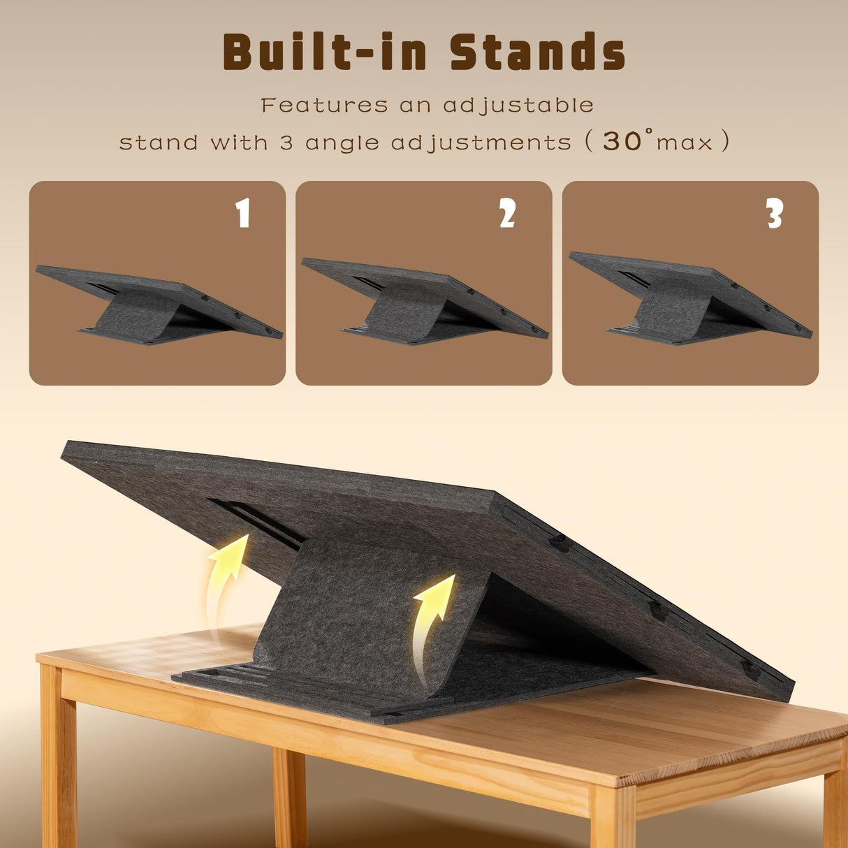 Tektalk 2000 Piece Foldable Jigsaw Puzzle Table with Cover, 3-Tilting-Angle Plateau, Lightweight Portable Felt Puzzle Board with 6 Sorting Drawers (Dark Gray) Tektalk