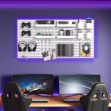 VEOFEMLEA Pegboard Combination Kit, 8 Peg Boards and 30 Accessories Modular Hanging Black Pegboard for Walls, Office Wall Organizer, Keys Holder on Wall, Nursery Storage, 44"x22" Black VEOFEMLEA