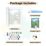 EOBROMD Christmas Paint by Numbers Kits for Adults, Winter DIY Kits Crafts for Beginner, Painting Adults, Christmas Oil Paint by Numbers for Home Decor Gift 16x20inch(Without Frame) EOBROMD