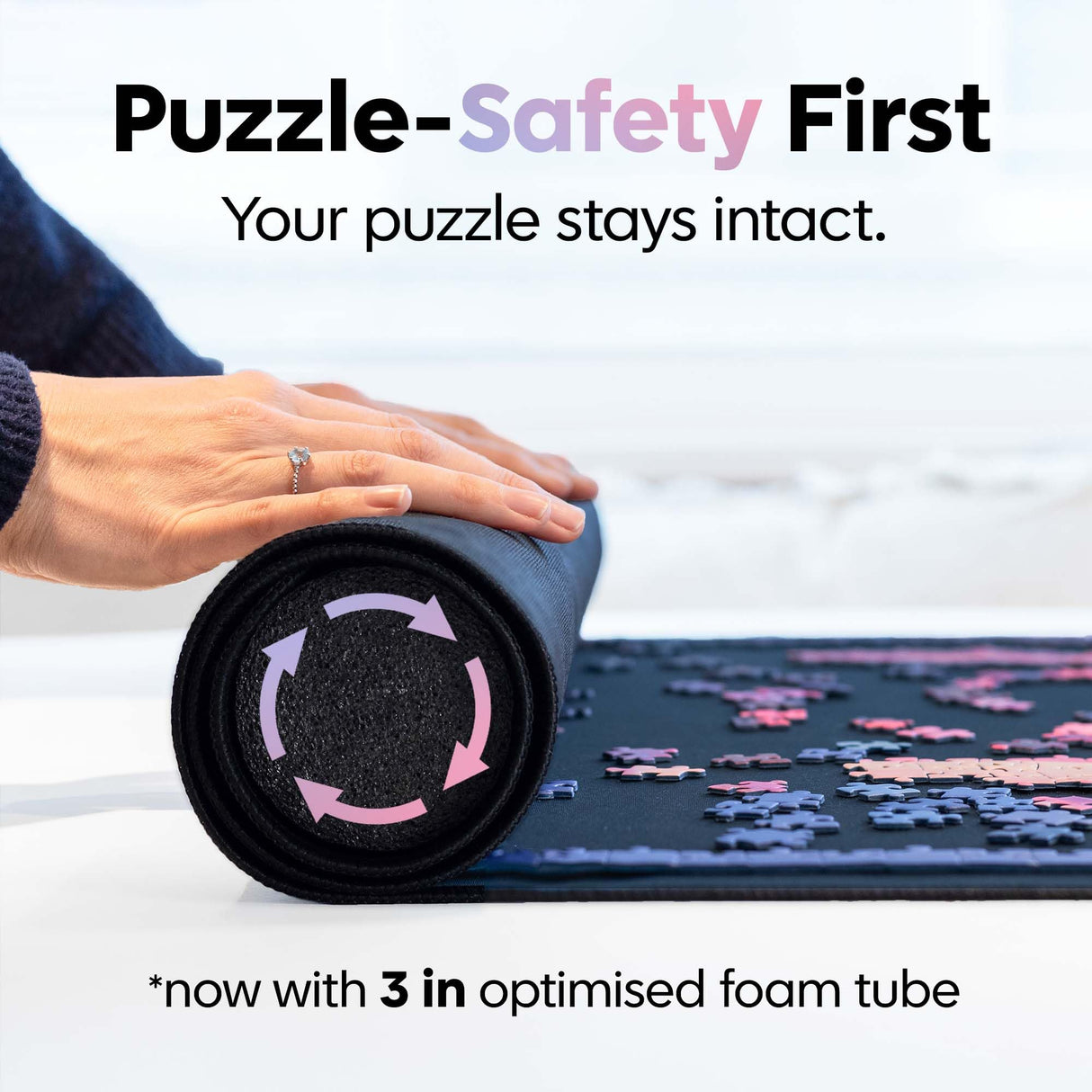 Puzzlup Puzzle Mat Rollup 3000 Pieces - 37 x 59 Inches - Portable Non Slip Jigsaw Puzzle Saver - Premium Large Puzzle Mat Suited for Puzzles of 2000 or 3000 Pieces Puzzlup