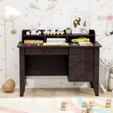 Safeplus 48" Computer Desk with 4 Storage Drawers and Hutch Wood Executive Table for PC Laptop Safeplus