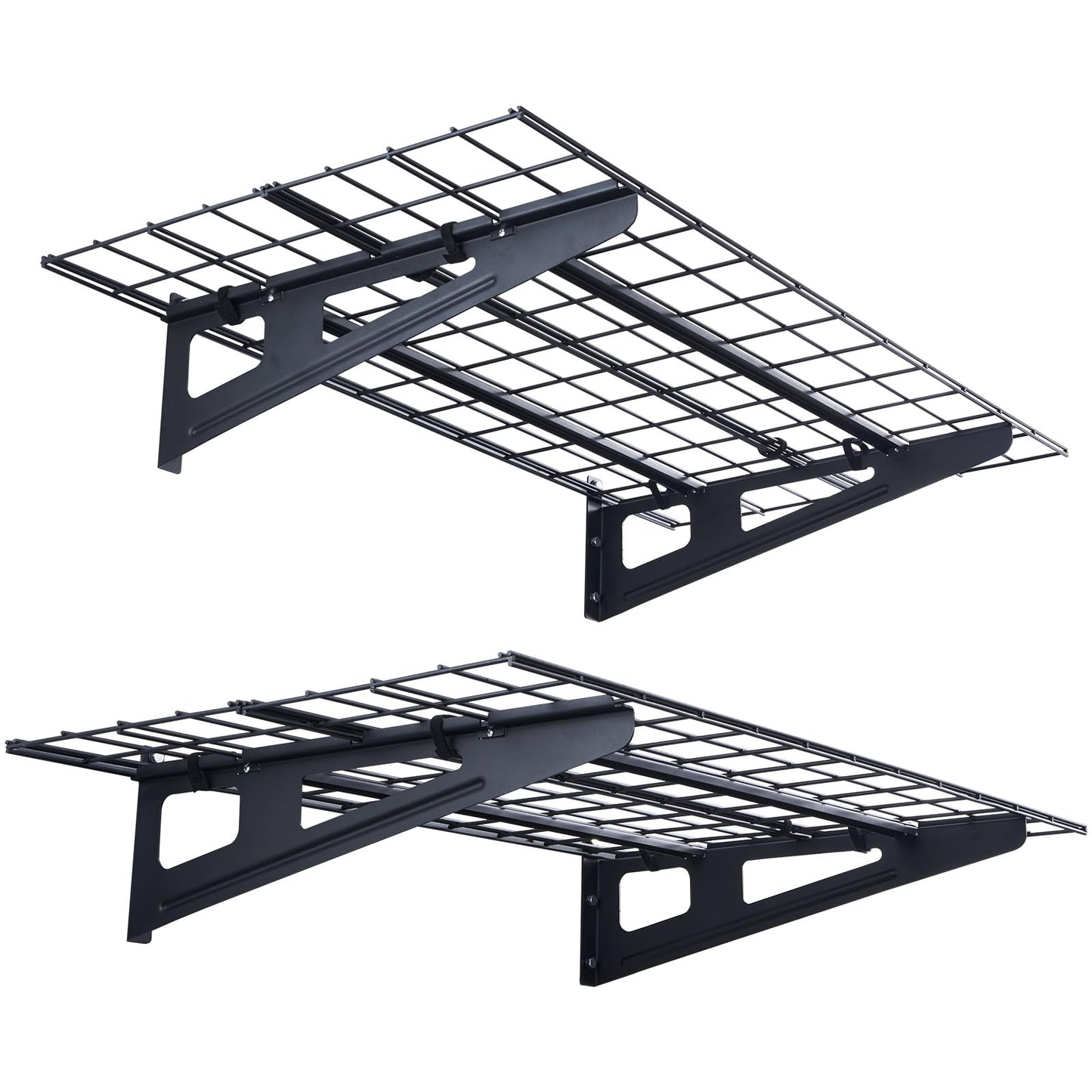 VEVOR 2 x 4 ft Garage Shelving Wall Mounted, 2 Pack Heavy Duty Garage Wall Shelves 500lbs Capacity, Garage Storage Rack Floating Shelves for Shop, Shed, Garage Storage