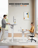ErGear Electric Standing Desk, 48 x 24 inch Height Adjustable Sit Stand Up Desk, Computer Home Office Desk with 4 Memory Height Buttons, Two Pieces Desktop, White, EGESD110W ErGear