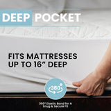 DANYDude 100% Waterproof & Breathable Queen Mattress Protector, Fitted Queen Size Bed Cover, 16 Inch Deep Pocket, Machine Washable DANYDude