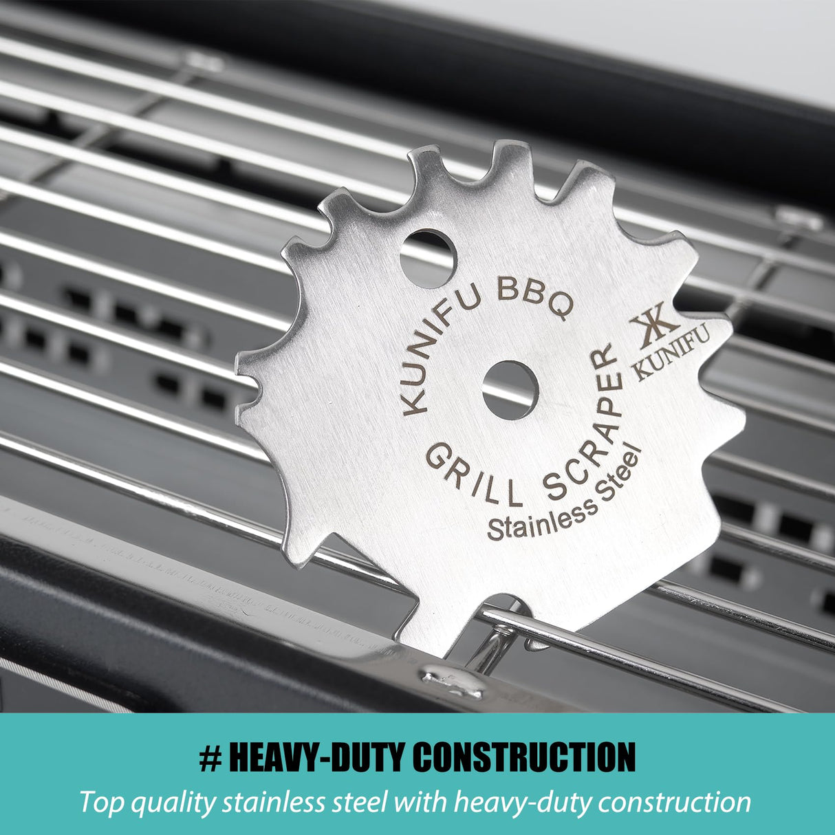 KUNIFU BBQ Grill Scraper, Stocking Stuffers, Bristle-Free for Griddle, Kitchen Gadgets Cleaner, Camping Accessories, Ideal Gifts for Christmas, for Men, Dad, Husband, Boyfriend, Fathers Day KUNIFU